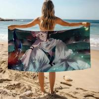 Jujutsu Kaisen-toallas de playa grandes de microfibra para baño, toalla deportiva de secado rápido para adultos, gimnasio, Spa de viaje en casa - details 8