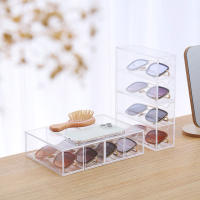 Vitrinas de cristal transparente de 4 capas, organizador de escritorio apilable para sala de estar y el hogar - details 3