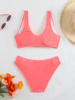 Bikini de cintura alta para mujer, traje de baño deportivo unicolor, traje de baño Sexy a rayas, ropa de baño para mujer, ropa de playa 2025 - details 31