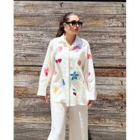 Nuevo conjunto bordado de manga larga, elegante conjunto de camisa de dos piezas con botones y cómodo. - details 0