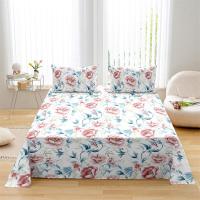 Sábana de Tela Suave de Temporada Toda Diseño Floral Plano 230x230cm Comodidad Tactile sin Funda de Almohada - details 9