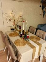 Mantel de lino rectangular de mesa mediana, mantel, mapa, toallas, restaurante, decoración navideña, fiesta y boda - details 1