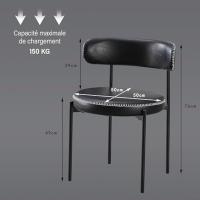 4, sillas de comedor nórdicas para cocina, patas de metal, silla de salón acolchada, respaldo y patas de acero negro, para sala de estar, comedor - details 2