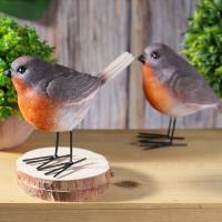 Estatua de pájaro Robin de estilo nórdico duradera, estatuas de pájaros de jardín hechas a mano, figuritas de pájaros de resina, decoración del porche - details 5