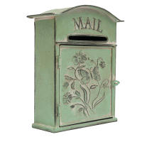 Cajas de correo vintage para casa, buzón montado en la pared, puertas, buzón verde de hierro, buzón artístico, entrega de paquetes para paredes de adorno de jardín exterior - details 0