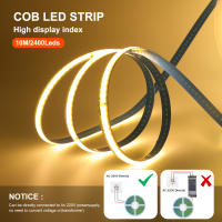 Tira de luces LED COB de 220V y 240V para interior, cinta Flexible no impermeable, superbrillante, RA90, 240LED/m, 5M, 10M/rollo, sin energía - details 5