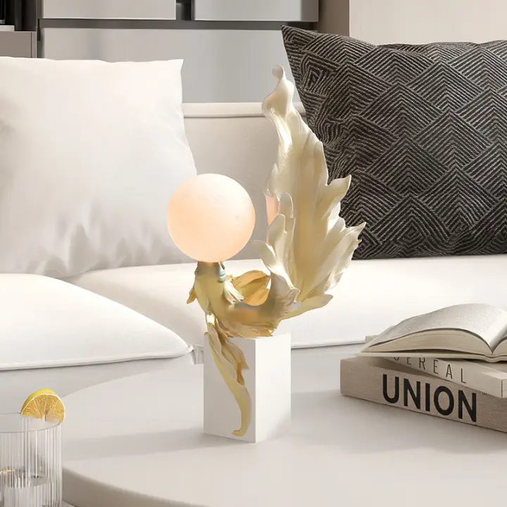 Decoración de mesa moderna y lujosa koi, decoración creativa del hogar, lámpara de Ambiente - 1