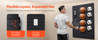 Panel de pared de listones de PVC SucceBuy de 4x4 pies, diseño modular negro. Panel de listones ajustable y fácil de instalar con estructura de acoplamiento y opciones de corte DIY. - details 1