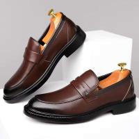 Zapatos de vestir de cuero antideslizantes para hombre, estilo Oxford, de lujo, para oficina, negocios, nuevo producto, diseño 2024 - details 0