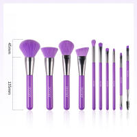 Docolor Brochas de Maquillaje 10pcs Set de Brochas para Base en Polvo Corrector Blush Sombra de Ojos Resaltador Herramienta de Belleza Multipack - details 10
