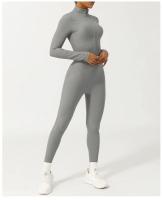 Traje de Yoga de Manga Larga con Cremallera Fitness One-piece de Alta Resistencia, Secado Rápido, Transpirable Camiseta Deportiva para Mujeres Primavera/Verano - details 3