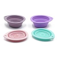 Limpiador de brochas de silicona, cuenco de limpieza de polvo plegable, cepillos de sombra de ojos, est - details 7
