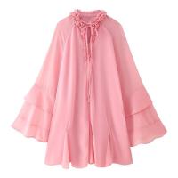 Vestido de gasa con volantes, estilo clásico, versátil y a la moda para mujer. - details 0