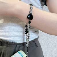 Cadena para teléfono con diseño de oso de fresa negro, correa para muñeca, cordón para teléfono móvil, llavero para chica, funda para teléfono móvil, cadena colgante - details 2