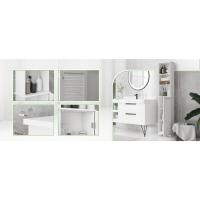 Armario Alto de Baño con 1 Puerta, 3 Estantes Abiertos y Repisa Interior Ajustable, Mueble Auxiliar de Almacenaje para Salón, Baño, Dormitorio, 34x20x165 cm, Blanco - details 5