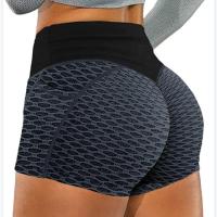 Pantalones cortos de yoga de panal de cintura alta para mujer, ropa deportiva transpirable para entrenamiento, glúteos elásticos, mallas deportivas de impacto para gimnasio con bolsillo - details 3