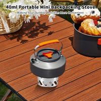 Mini estufa de mochila de 40ml, quemador de alcohol de aluminio con parabrisas pequeño de acero inoxidable, estufa portátil para acampar al aire libre - details 4