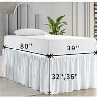 Falda de cama de fibra química para dormitorio, cortina única y decoración de habitación, hace que el dormitorio sea más hermoso - details 2