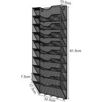 Soporte de Metal A4 con 8 Compartimentos Revistero Organizador de Pared para Oficina con 5 Ganchos - details 41