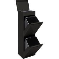 Contenedor de basura y reciclaje de acero de 2 compartimentos con bandeja superior |   2x17L (34L) |   Cubos de basura de cocina |   Contenedores de Reciclaje para Casa u Oficina - details 11