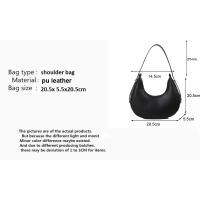 Bolso Hobo de media luna para mujer, bolso de diseñador de lujo, cuero PU suave, Color puro, hombro cruzado - details 0