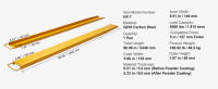 SucceBuy Extensiones de horquilla para palés, 96" de largo, 5.5" de ancho, acero al carbono resistente, 1 par para montacargas, accesorios industriales para carretilla elevadora, amarillo - details 6