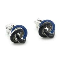 Gemelos con nudo de doble cara con diseño de bola para hombre, material de cobre de alta calidad, azul, venta al por mayor y al por menor - details 7