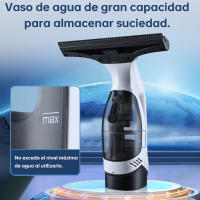 Limpiador de ventanas eléctrico para una limpieza integral de vidrios - Accesorios de aspiradora Aspirador de ventanas inalámbrico, Aspirador de ventanas con tanque de agua extraíble y succión potente, Herramienta eléctrica para limpiar ventanas de ducha, - details 5