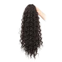Cola de Caballo rizada de 18 pulgadas, pelo sintético ombré, peluca rizada corta y esponjosa, extensión de cabello con Clip con cordón negro Afro - details 8