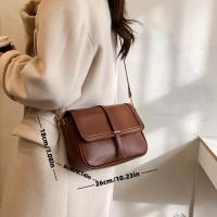 Bolso Cuadrado con Tapa de Vintage Inspirado Ligero, Cierre Magnético, Forro de Poliéster, Perfecto para Oficina, Universidad, Trabajo, Viajes, Salidas Bolso de Mano Duradero, Marrón - details 0