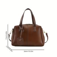 Bolso de Hombro Conversible Rico Marrón Bolso de Mano Elegante con Cierre de Cremallera, Correa Ajustable, Espacio Grande, Textura Suave Ideal para Trabajo, Eventos Casuales y Formales, Versátil Carryall - details 0