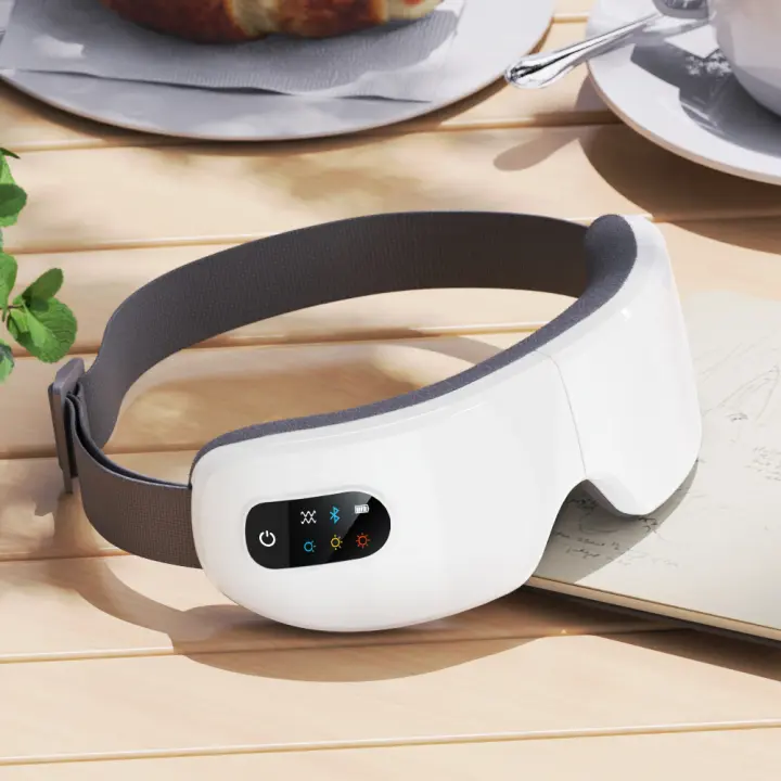 Masajeador de ojos MUKASI con calor, música Bluetooth, masaje vibratorio, masajeador de ojos plegable para aliviar la tensión ocular, ojos secos, mejorar el sueño, regalo del día de la madre - 1