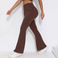 Pantalones acampanados con cintura en V, leggings de yoga de secado rápido de cintura alta, pantalones deportivos de pierna ancha para Fiess - details 4