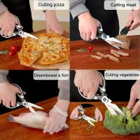 Tijeras de cocina de calidad alimentaria, 3 piezas, tijeras de cocina de acero inoxidable resistentes para cortar carne, alimentos, pescado, aves de corral, tijeras afiladas multiusos aptas para lavavajillas - details 2