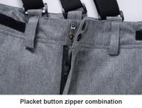 Pantalones de esquí gruesos y cálidos para hombres y mujeres, pantalones de tirantes impermeables a prueba de viento, pantalones de Snowboard para nieve, talla grande, invierno, alta calidad - details 12