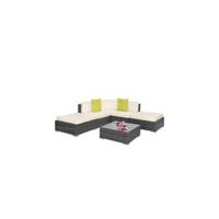 Sofá de Ratán con Taburete Conjunto Jardín Sillón Mueble Exterior con Almohadillas Gruesas - details 9