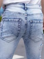 Jeans para hombre, bordado de retales lavados destruidos, moda, cómodos, transpirables, adecuados para exteriores y transporte - details 3
