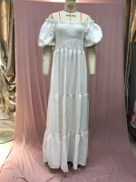 2025 nuevo vestido de hadas de color largo con hombros descubiertos y flores rotas para mujer primavera/verano - details 18