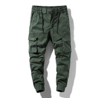 Pantalones de chándal versátiles para hombre, pantalón Cargo informal, sencillo, a la moda, para otoño e invierno, color liso, con múltiples bolsillos, para exteriores - details 1