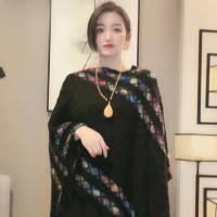 Poncho mongol con borlas de rayas rómbicas, chal de punto de estilo étnico, capa de punto, capa de Cachemira de imitación, capa superpuesta, Invierno - details 4