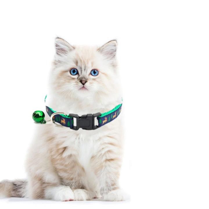 Collar De Navidad Para Mascotas - 2 Piezas Rojo Y Verde | Con Pompón Y Campana | Ajustable Para Gatos Y Perros Pequeños