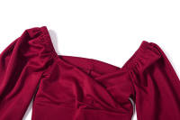 BUNO-vestido ajustado elegante de Color puro para Mujer, ropa de fiesta, Midi, informal - details 11