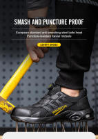 Zapatos De Seguridad Para Hombre Con Botones Giratorios Y Punta De Acero Indestructibles Antipinchazos Y Con Almohadilla De Aire Botas De Trabajo Con Suela De Goma Material De Tela Y Algodón - details 9