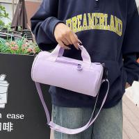 Bolsa de gimnasio cilíndrica de un hombro para mujer, bolso cruzado de nailon de Color sólido, gran capacidad, impermeable, bolsa de almacenamiento para Fitness y Yoga, deportes - details 14