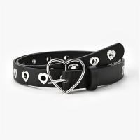 Cinturón de cuero PU con hebilla de Metal para mujer y niña, cinturón de Jeans, Pin de corazón, cintura de ocio, moda - details 8