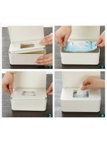 Caja de Almacenamiento de Papel Higiénico Caja Rectangular de Plástico para Almacenamiento en Hogar y Oficina A Prueba de Polvo, Pilaable - details 3