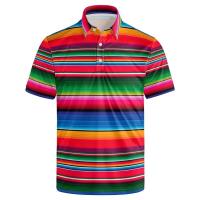 Polo hawaiano 3D para hombre, camiseta informal VIE con estampado colorido, manga corta con botón en el cuello - details 4