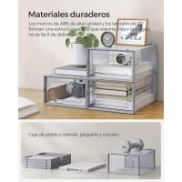 Cajas de Zapatos de Plástico Juego de 18 Organizadores Plegable, Apilable, Transparente, Blanco - details 11
