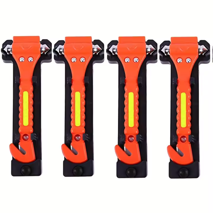 Interruptor de ventana de Escape de emergencia para coche, martillo cortador de cinturón de seguridad con cinta reflectante ligera, Kit de supervivencia salvavidas - 1