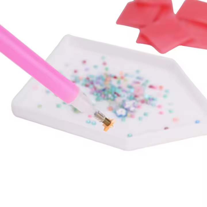 Pluma de Glue para Puntos de Diamante Adhesivo de Barro de Cerámica Herramientas de Manicura con 5 Piezas Set Herramienta de Almacenamiento - 1